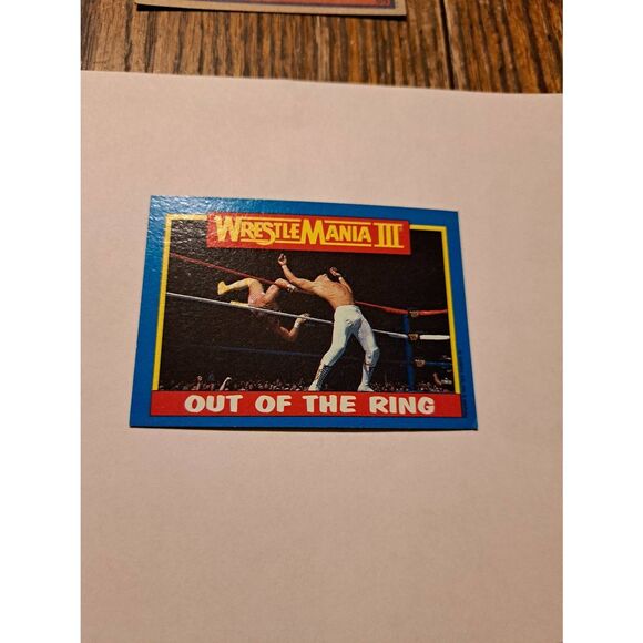 Vintage 1987 Topps WWF WrestleMania III Ricky Steamboat Savage 55 Wrestling Card - Picture 1 of 2